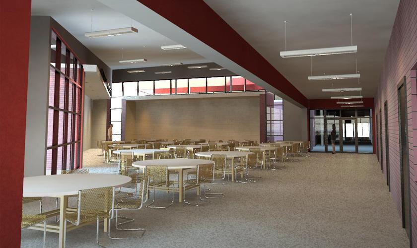 Harlan Independent High School Cafeteria and Kitchen Addition (Rendering), Harlan, KY